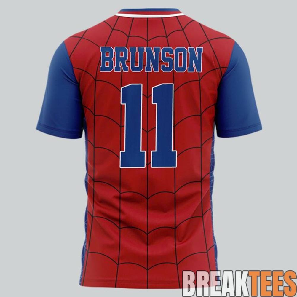 New York Knicks Jalen Brunson x Spider-Man T-Shirt New York Knicks Jalen Brunson x Spider-Man T-Shirt