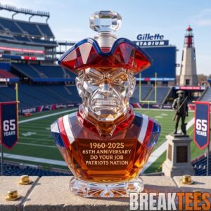 New England Patriots 1960–2025 65th Anniversary Commemorative Whiskey Bottle