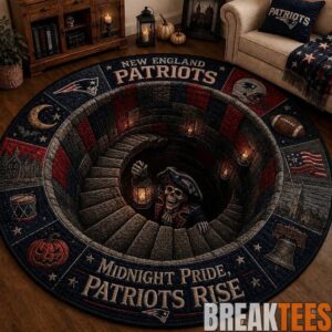 New England Patriots 2026 Halloween Quilted Round Rug – Limited Edition