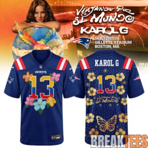 New England Patriots x Karol G Viajando Por El Mundo Tropitour 2026 Jersey