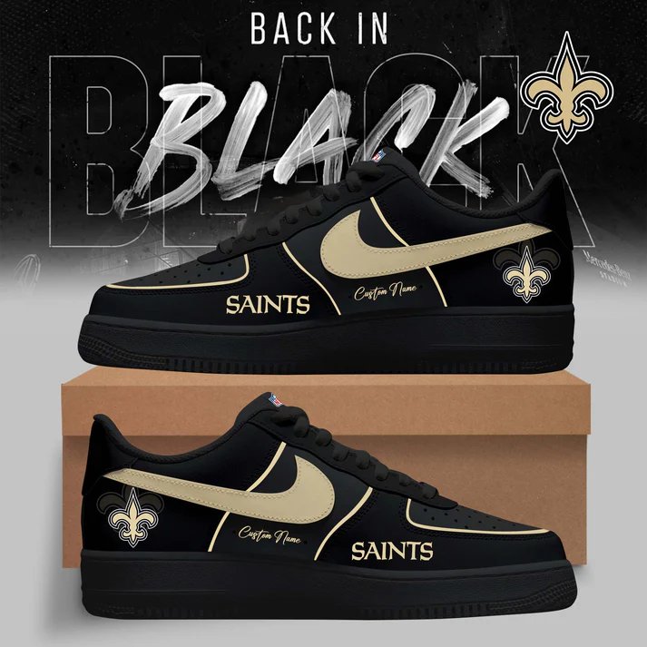 New Orleans Saints Back in Black Limited Edition AF1 Sneakers New Orleans Saints Back in Black Limited Edition AF1 Sneakers