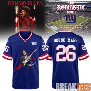 New York Giants x Bruno Mars – The Romantic Tour 2026 Signature Football Jersey