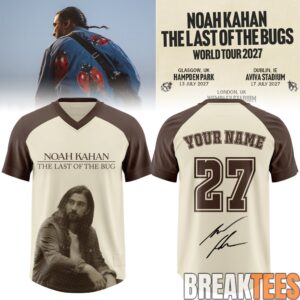 Noah Kahan The Last of The Bugs World Tour 2027 Personalized Football Jersey