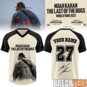 Noah Kahan The Last of The Bugs World Tour 2027 Personalized Football Jersey 3
