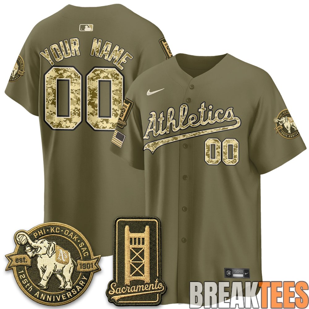 Oakland Athletics Military Appreciation Game Day Custom Baseball Jersey Oakland Athletics Military Appreciation Game Day Custom Baseball Jersey