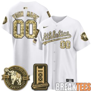 Oakland Athletics Military Appreciation Game Day Custom Baseball Jersey 2 Oakland Athletics Military Appreciation Game Day Custom Baseball Jersey 2