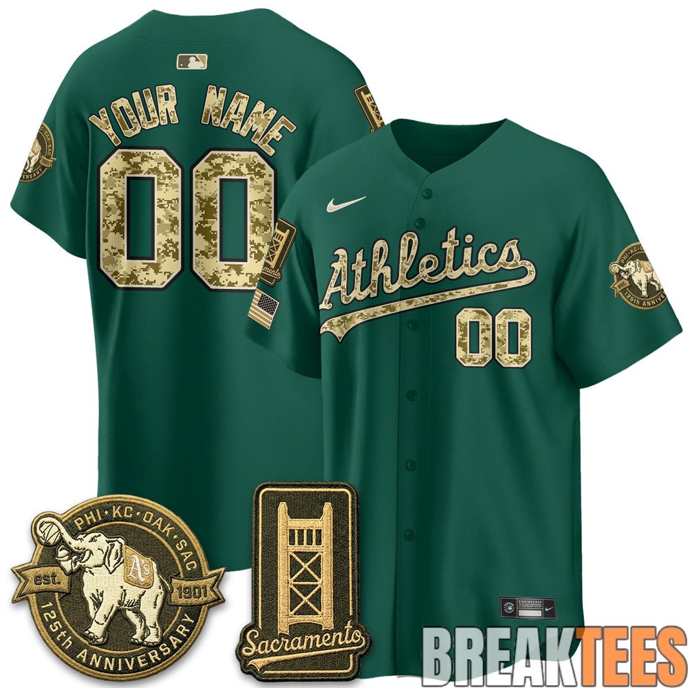 Oakland Athletics Military Appreciation Game Day Custom Baseball Jersey Oakland Athletics Military Appreciation Game Day Custom Baseball Jersey