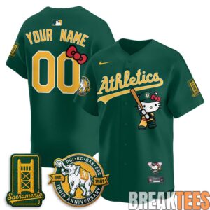 Oakland Athletics x Hello Kitty 2026 Custom Baseball Jersey 1