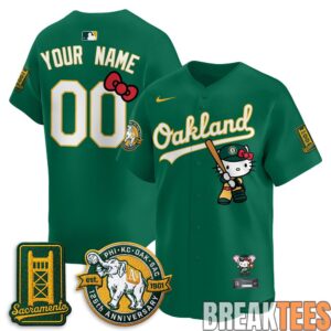 Oakland Athletics x Hello Kitty 2026 Custom Baseball Jersey 2