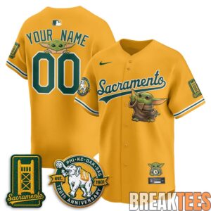 Oakland Athletics x Star Wars Baby Yoda 2026 Custom Baseball Jersey