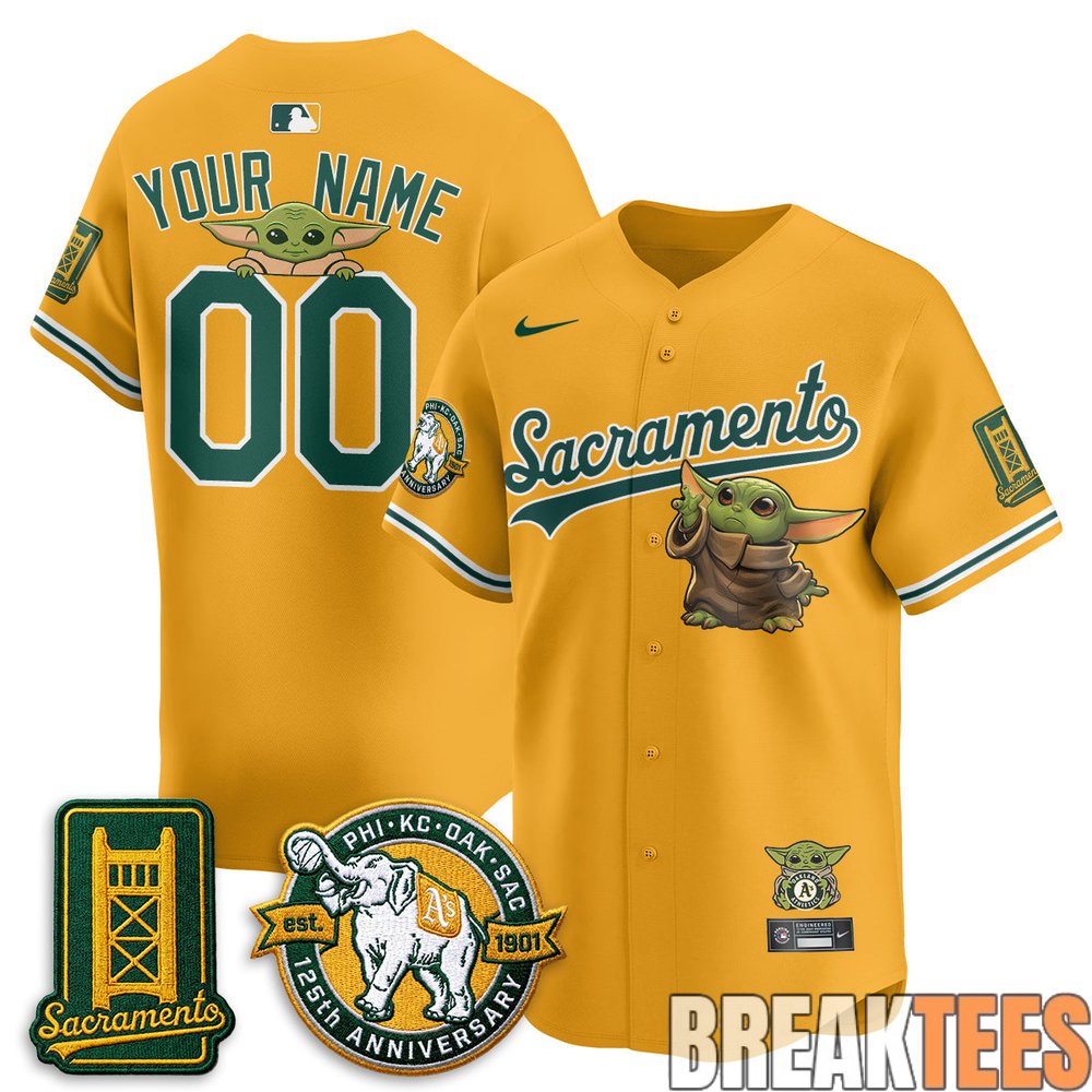 Oakland Athletics x Star Wars Baby Yoda 2026 Custom Baseball Jersey Oakland Athletics x Star Wars Baby Yoda 2026 Custom Baseball Jersey