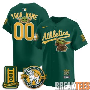 Oakland Athletics x Star Wars Baby Yoda 2026 Custom Baseball Jersey 1 Oakland Athletics x Star Wars Baby Yoda 2026 Custom Baseball Jersey 1