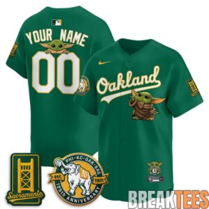 Oakland Athletics x Star Wars Baby Yoda 2026 Custom Baseball Jersey 2 Oakland Athletics x Star Wars Baby Yoda 2026 Custom Baseball Jersey 2