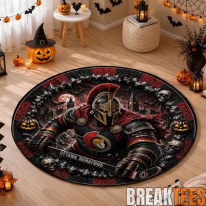 Ottawa Senators Special Halloween Round Quilted Rug