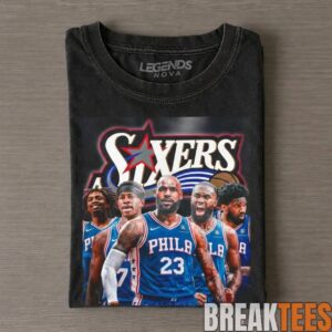 Philadelphia 76ers Team Graphic Blue Jersey T-Shirt