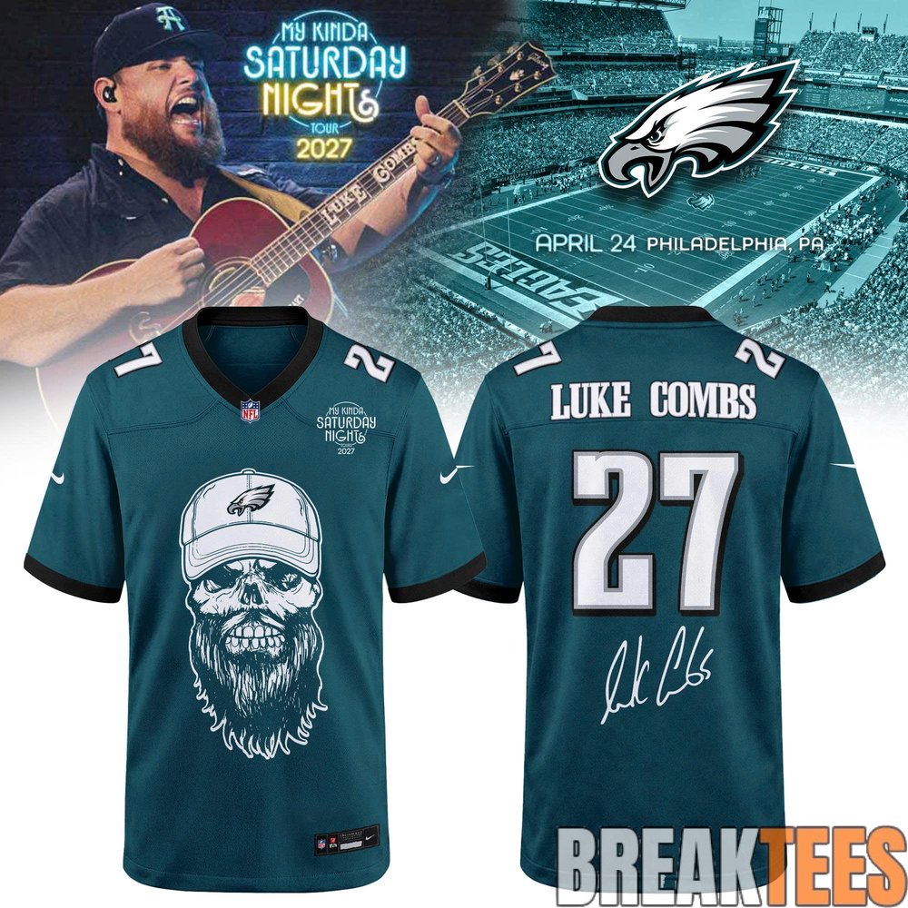 Philadelphia Eagles x Luke Combs My Kinda Saturday Night Tour 2027 Signed Jersey Philadelphia Eagles x Luke Combs My Kinda Saturday Night Tour 2027 Signed Jersey