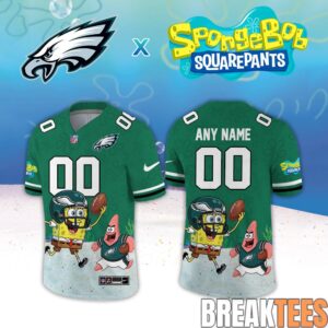Philadelphia Eagles x SpongeBob Squarepants Custom Football Jersey