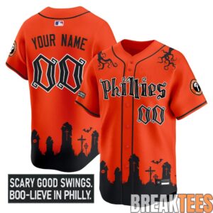 Philadelphia Phillies 'Halloween Spooky Edition' Premier Limited Custom Baseball Jersey 2