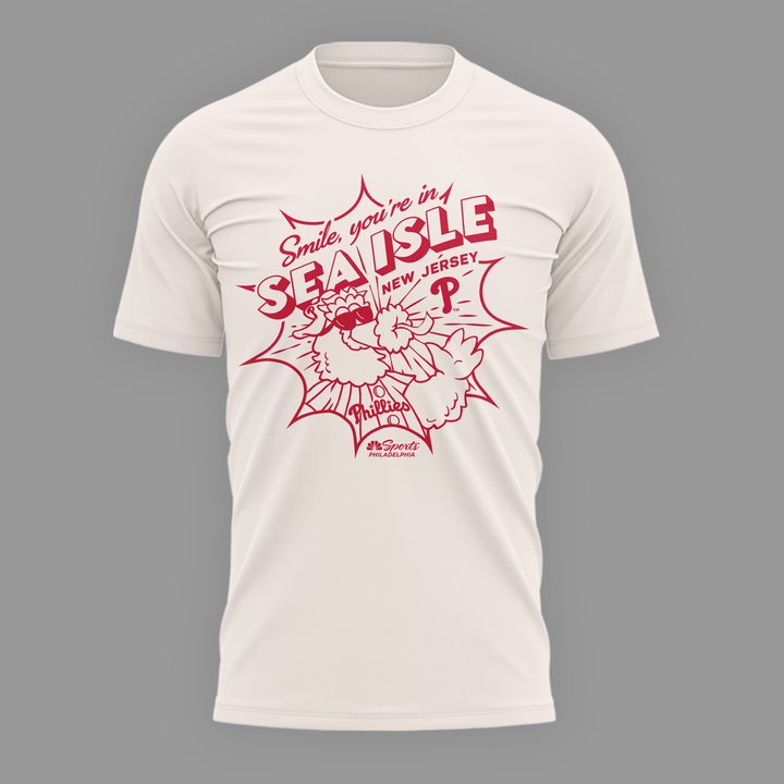 Philadelphia Phillies “Smile, you’re in SEA ISLE” T-Shirt 2D Philadelphia Phillies “Smile, you’re in SEA ISLE” T-Shirt 2D