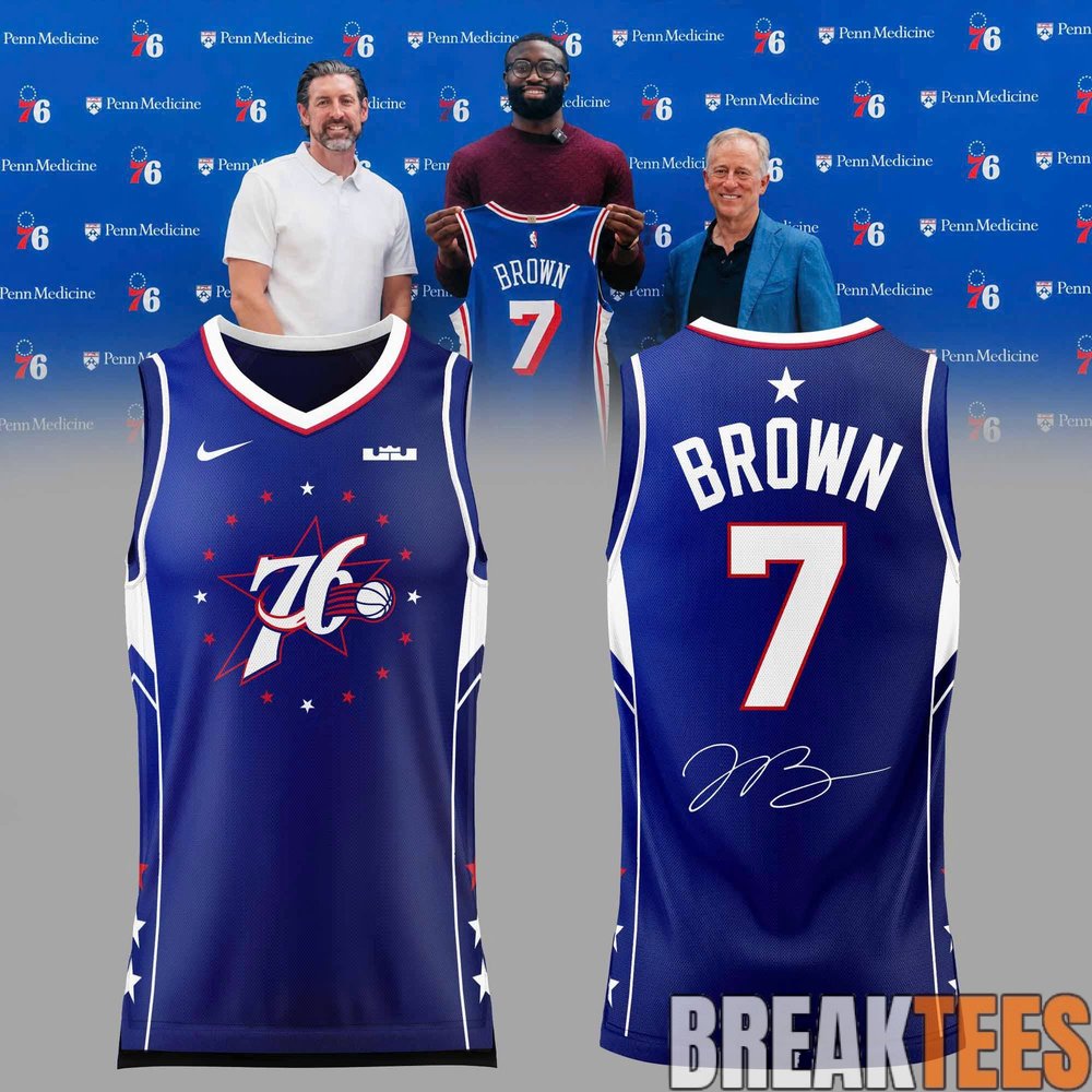Philadelphia 76ers Jaylen Brown Signature Exclusive Blue Jersey Philadelphia 76ers Jaylen Brown Signature Exclusive Blue Jersey