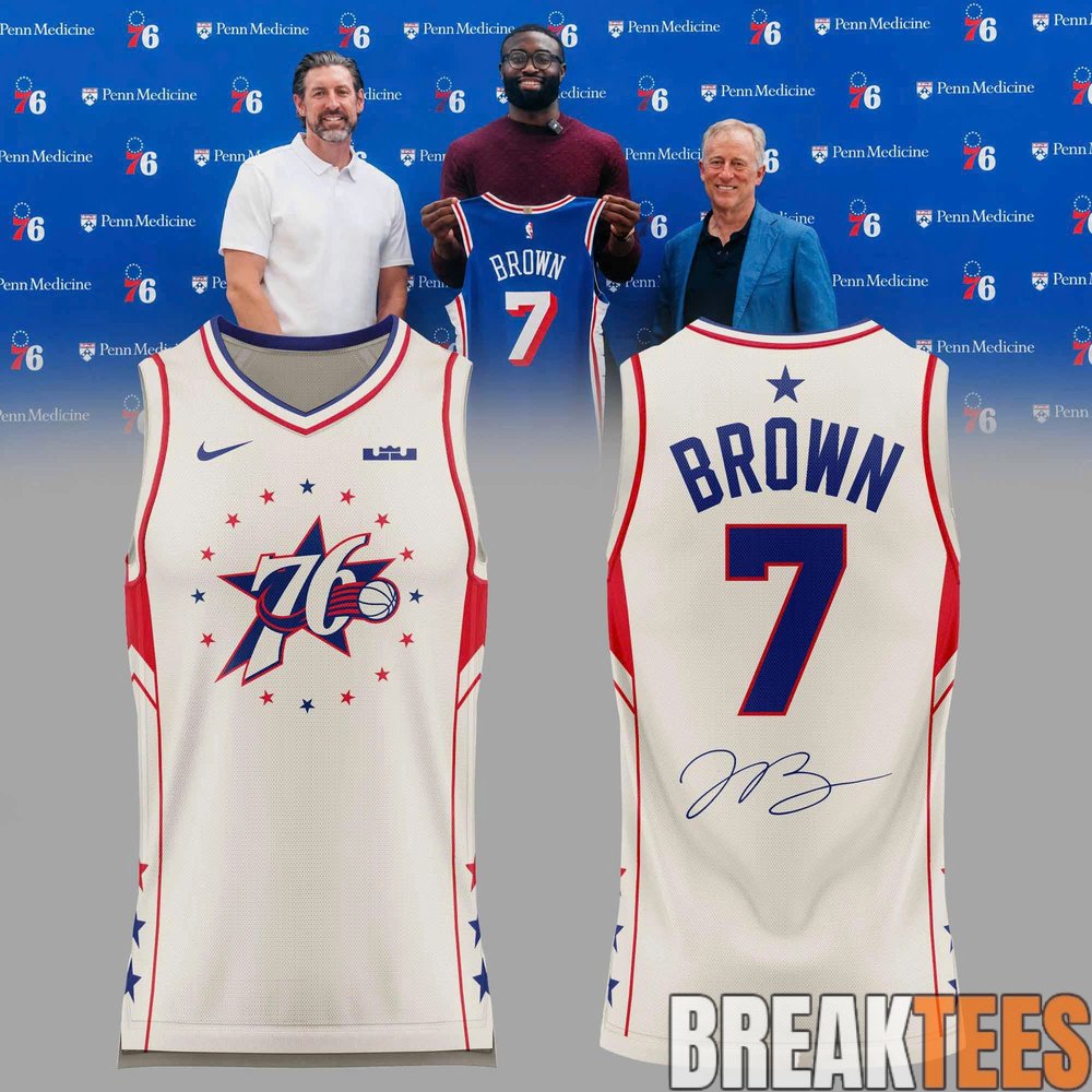 Philadelphia 76ers Jaylen Brown Signature Exclusive White Jersey Philadelphia 76ers Jaylen Brown Signature Exclusive White Jersey
