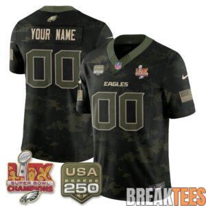 Philadelphia Eagles Salute to Service Camo Custom Jersey