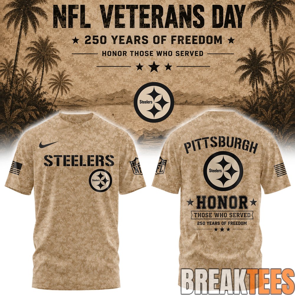 Pittsburgh Steelers x Veteran 250 Years of Freedom T-Shirt Pittsburgh Steelers x Veteran 250 Years of Freedom T-Shirt