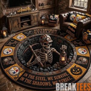 Pittsburgh Steelers 2026 Halloween Quilted Round Rug – Limited Edition