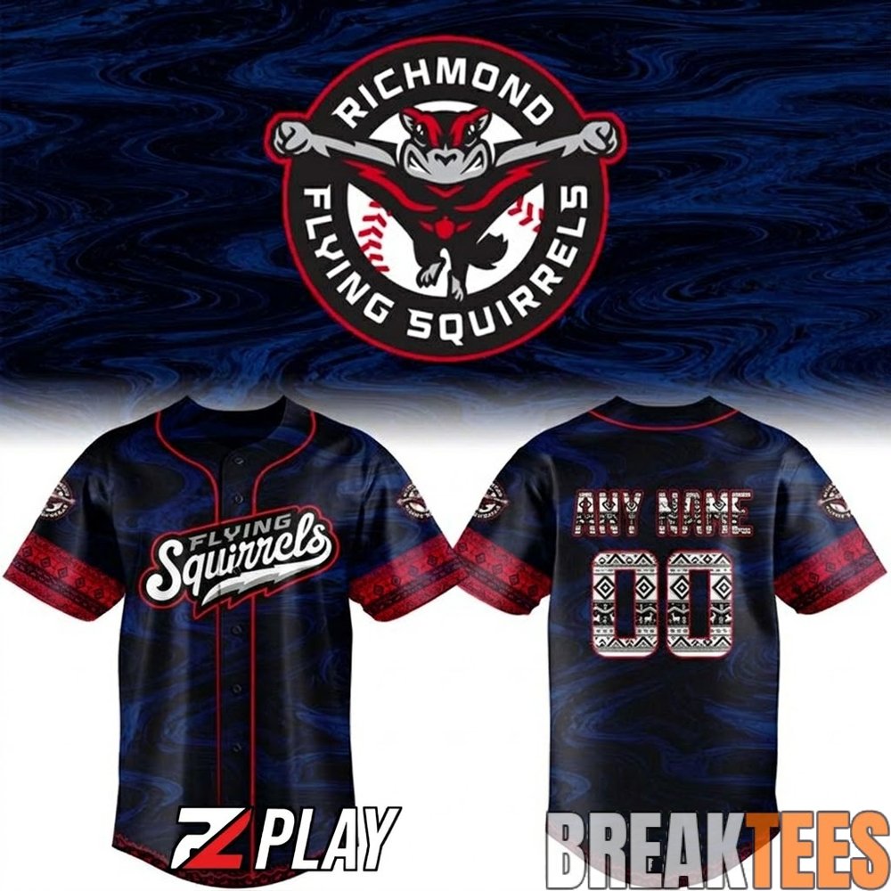 Richmond Flying Squirrels Native American Heritage 2026 Baseball Jersey Richmond Flying Squirrels Native American Heritage 2026 Baseball Jersey