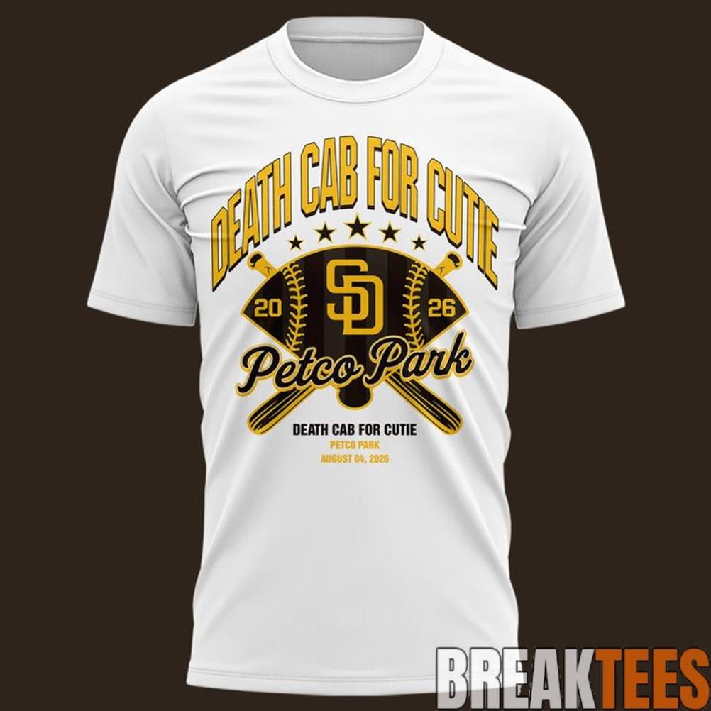 San Diego Padres x Death Cab for Cutie I Built You A Tower World Tour 2026 T-Shirt San Diego Padres x Death Cab for Cutie I Built You A Tower World Tour 2026 T-Shirt