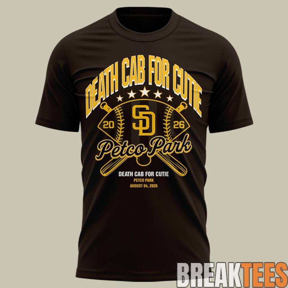 San Diego Padres x Death Cab for Cutie I Built You A Tower World Tour 2026 T-Shirt San Diego Padres x Death Cab for Cutie I Built You A Tower World Tour 2026 T-Shirt