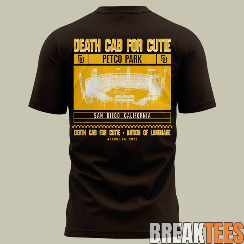 San Diego Padres x Death Cab for Cutie I Built You A Tower World Tour 2026 T-Shirt San Diego Padres x Death Cab for Cutie I Built You A Tower World Tour 2026 T-Shirt