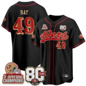 San Francisco 49ers 80 Years & 5X Champs Limited Edition Baseball Jersey
