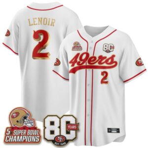 San Francisco 49ers 80 Years & 5X Champs Limited Edition Baseball Jersey 1