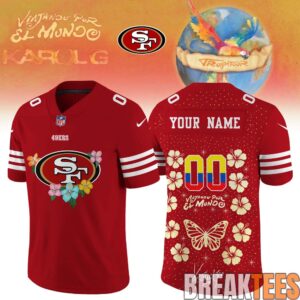 San Francisco 49ers x Karol G ”VIAJANDO POR EL MUNDO TROPITOUR” Custom Football Jersey 1
