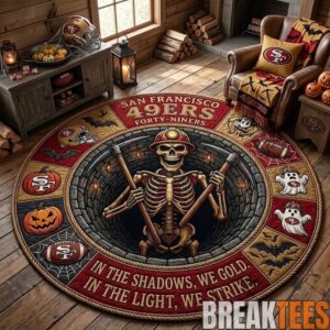 San Francisco 49ers 2026 Halloween Quilted Round Rug – Limited Edition