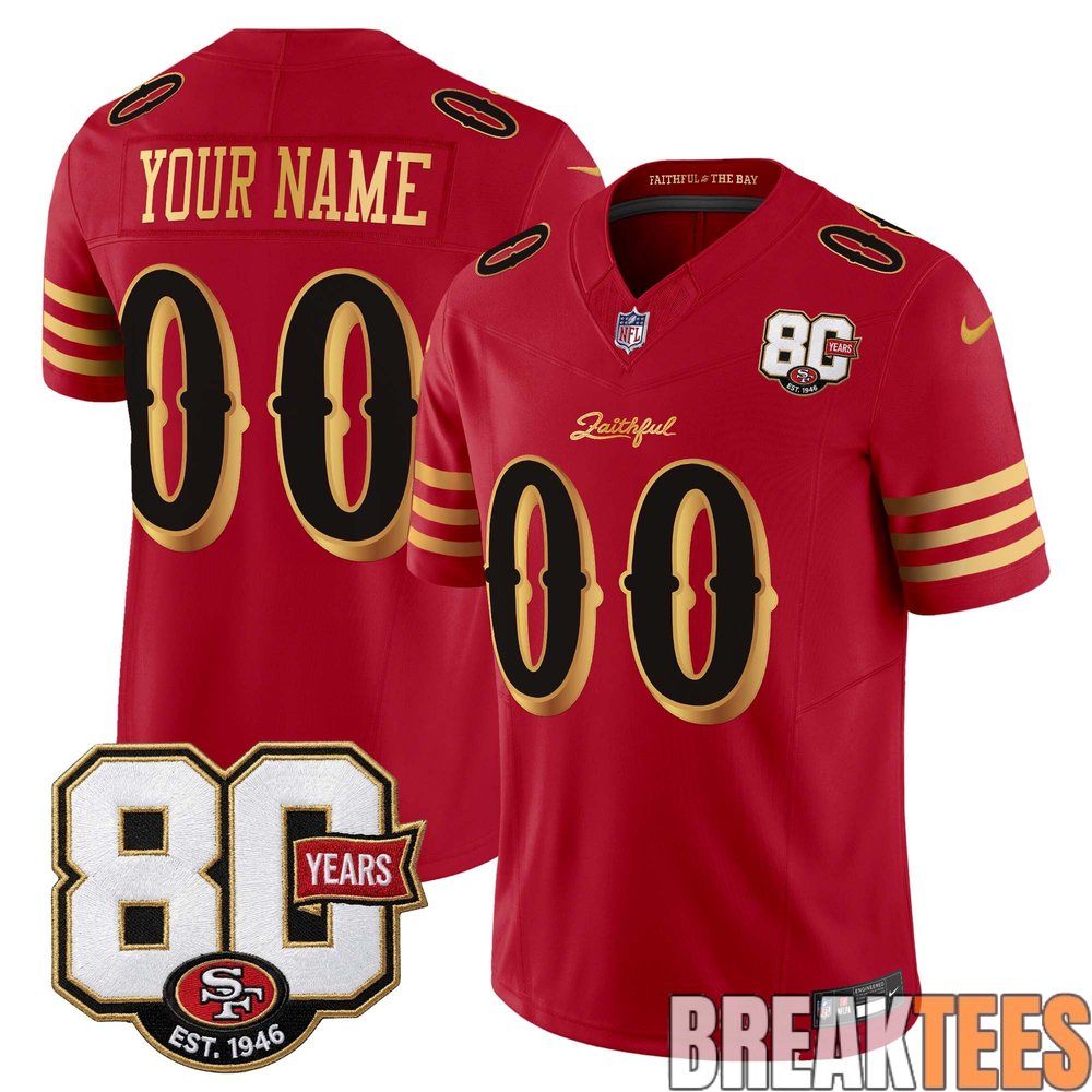 San Francisco 49ers 80th Anniversary Limited Custom Jersey – Rivalries Edition San Francisco 49ers 80th Anniversary Limited Custom Jersey – Rivalries Edition