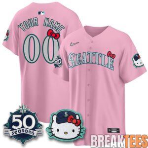Seattle Mariners x Hello Kitty Night Custom Baseball Jersey 4