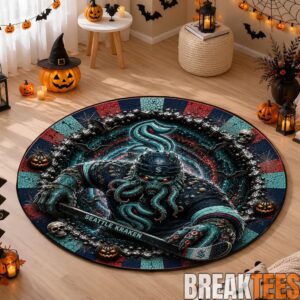 Seattle Kraken Special Halloween Round Quilted Rug