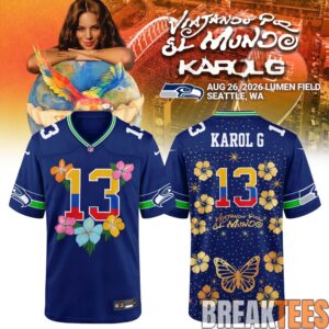 Seattle Seahawks x Karol G Viajando Por El Mundo Tropitour 2026 Jersey