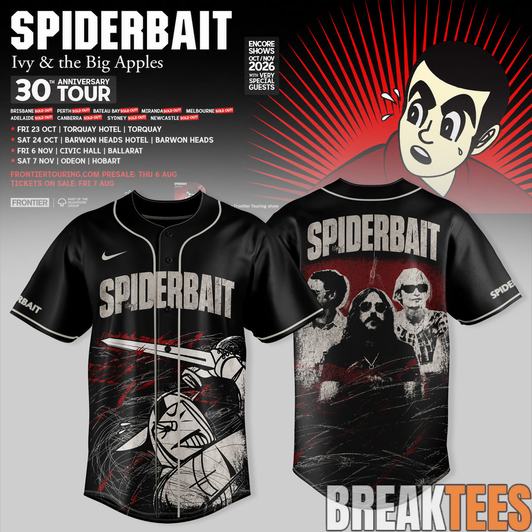 Spiderbait 30th Anniversary Tour Special Baseball Jersey Spiderbait 30th Anniversary Tour Special Baseball Jersey
