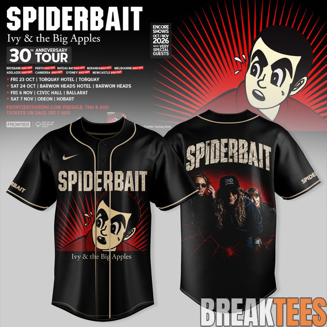 Spiderbait 30th Anniversary Tour Special Baseball Jersey Spiderbait 30th Anniversary Tour Special Baseball Jersey
