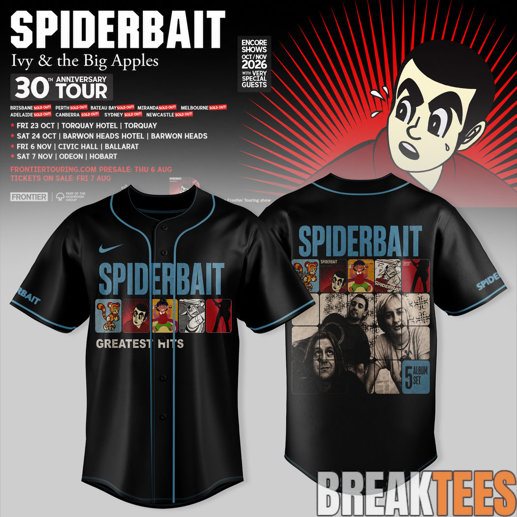 Spiderbait 30th Anniversary Tour Special Baseball Jersey Spiderbait 30th Anniversary Tour Special Baseball Jersey
