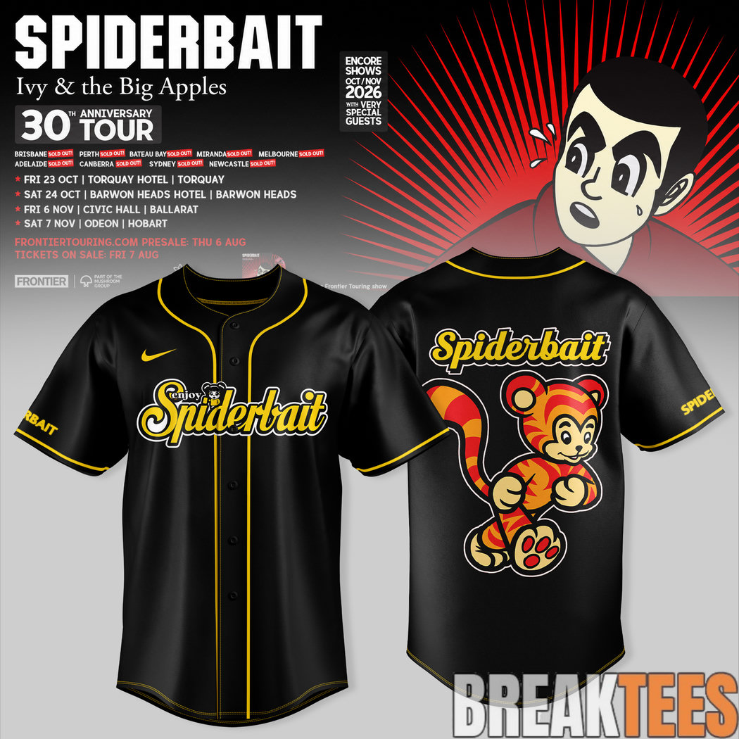 Spiderbait 30th Anniversary Tour Special Baseball Jersey Spiderbait 30th Anniversary Tour Special Baseball Jersey