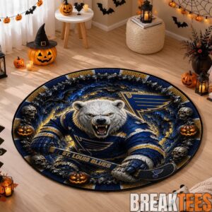 St. Louis Blues Special Halloween Round Quilted Rug