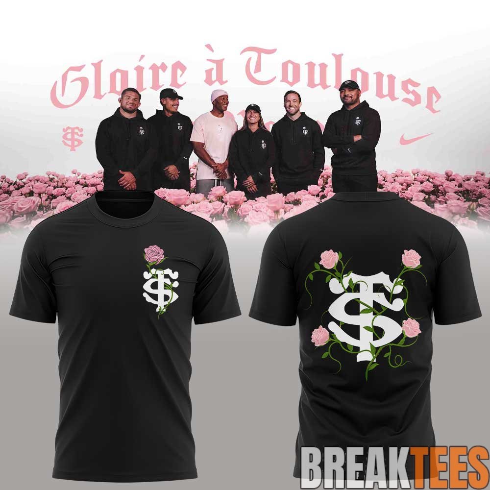 Stade Toulousain Rugby Collection Toulouse La Rose T-Shirt Black Stade Toulousain Rugby Collection Toulouse La Rose T-Shirt Black