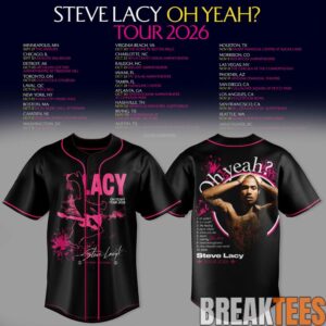Steve Lacy Oh yeah Tour 2026 Baseball Jersey 1 Steve Lacy Oh yeah Tour 2026 Baseball Jersey 1