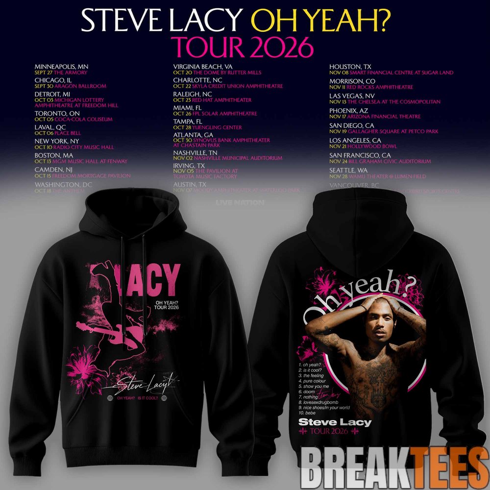 Steve Lacy Oh yeah Tour 2026 Hoodie Steve Lacy Oh yeah Tour 2026 Hoodie