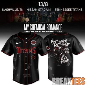 Tennessee Titans x My Chemical Romance The Black Parade 2026 Baseball Jersey 1