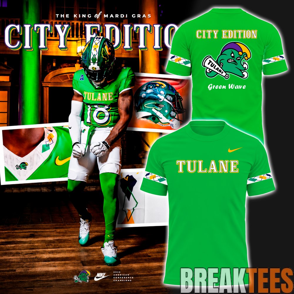 Tulane Green Wave City Edition 2026 – Own A Piece of History T-Shirt Tulane Green Wave City Edition 2026 – Own A Piece of History T-Shirt
